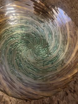 Hand blown art glass bowl