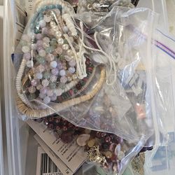 Two Containers Of Jewelry And Jewelry Components