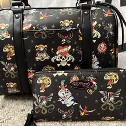 Ed Hardy Satchel bag w/ Wallet 