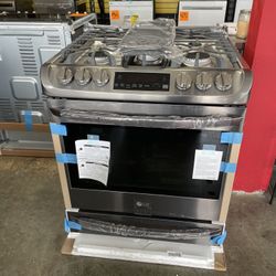 New LG ThinQ 5 Burner Gas Slide In Stove 30” Wide