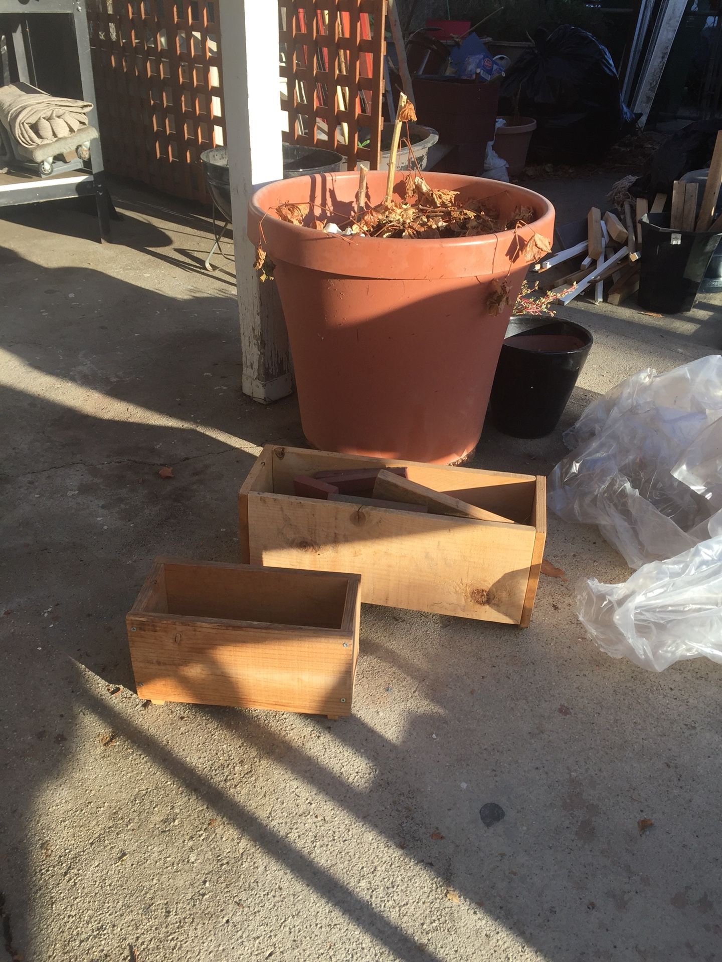 Two cedar boxes for herbs or vegetables