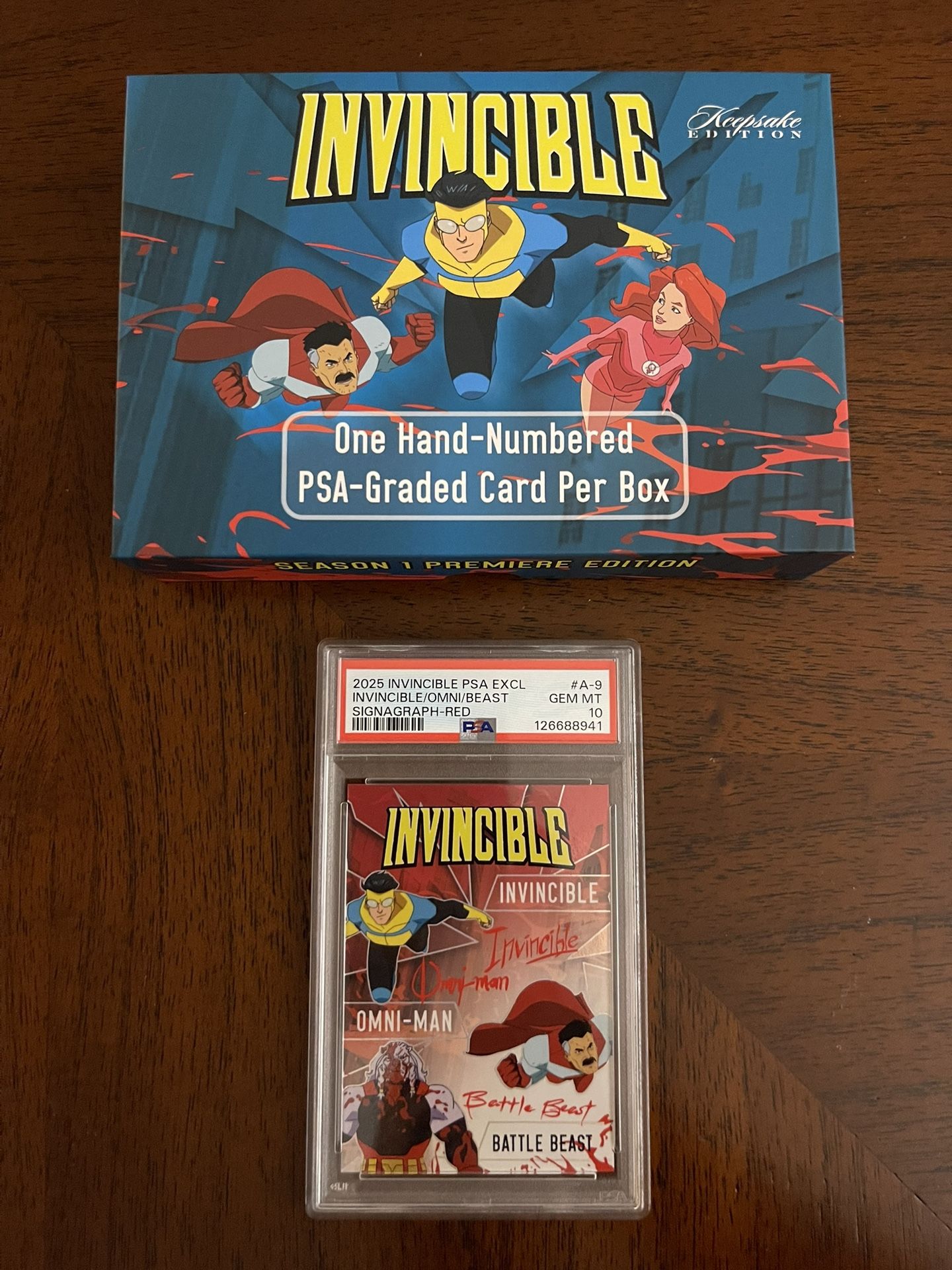 INVINCIBLE NYCC 2025 Exclusive Graded PSA 10 Limited Edition 4/50 Invincible/Omni/Beast Signagraph Red A-9