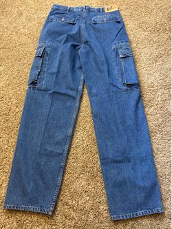 Y2K G7 USA Denim Cargo Blue Jeans Baggy Pants Mens Size 36