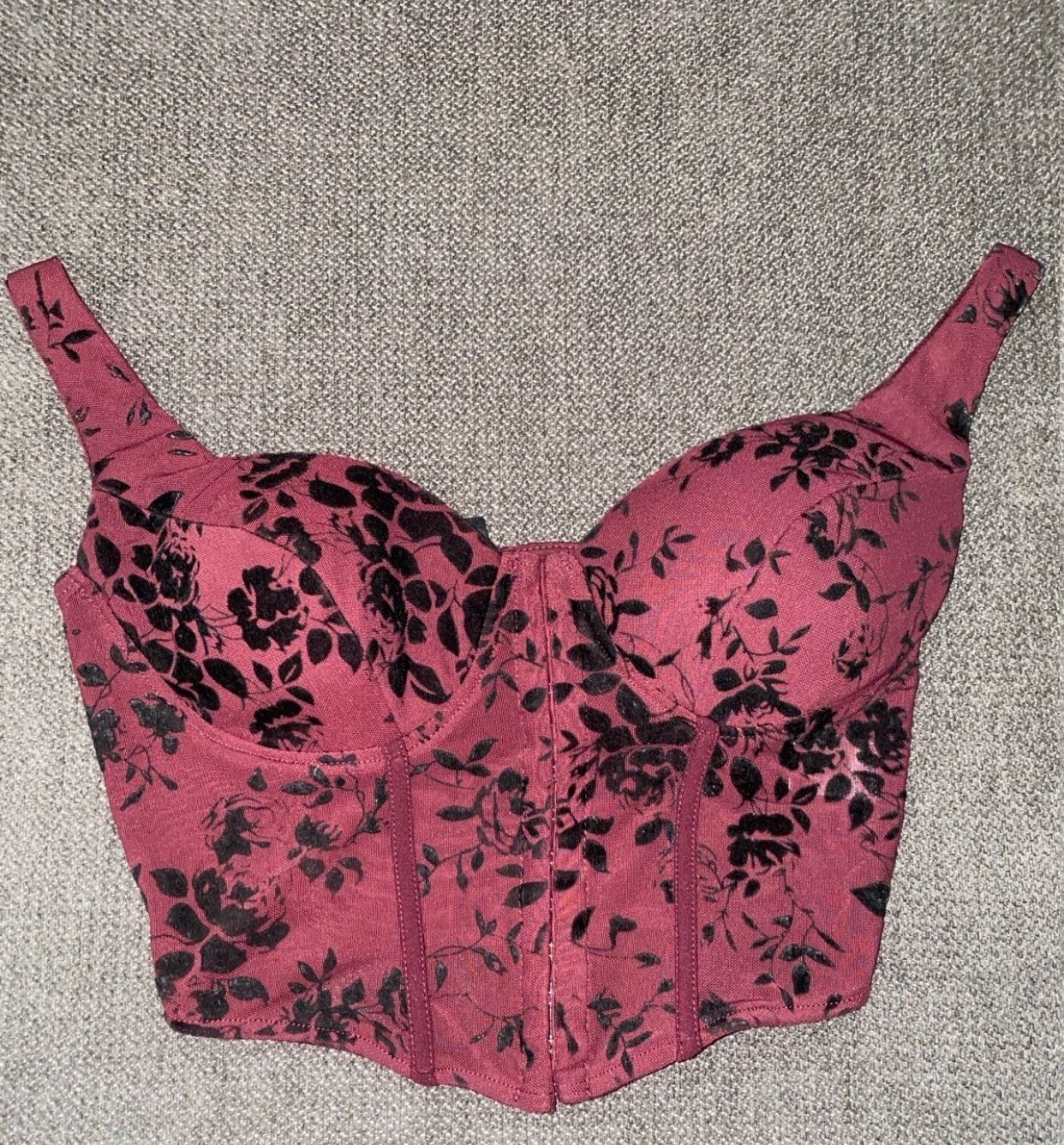 Burgundy Floral Corset