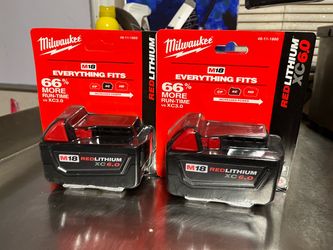Milwaukee M18 batteries $65 each or 2 for $120