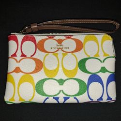 Coach Pride Corner Zip Wristlet- New Without Tags 