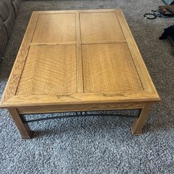 Coffee Table With Night Stands Desk - All Oak