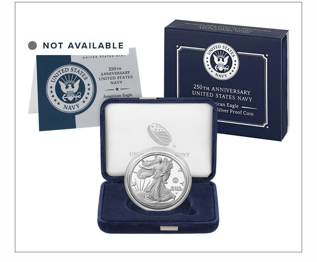 2025 S 250th Anniversary US Navy American Eagle One Ounce Silver Proof Coin SEAL