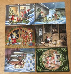 Lena Petersson placemats, Made in Sweden, 6 total.