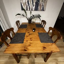 Real wood table with extension leaf