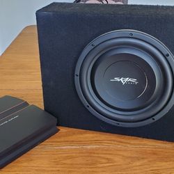 Skar Audio 10-inch shallow Subwoofer in ported box with Amplifier