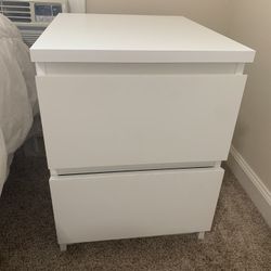 2 White IKEA Nightstands 