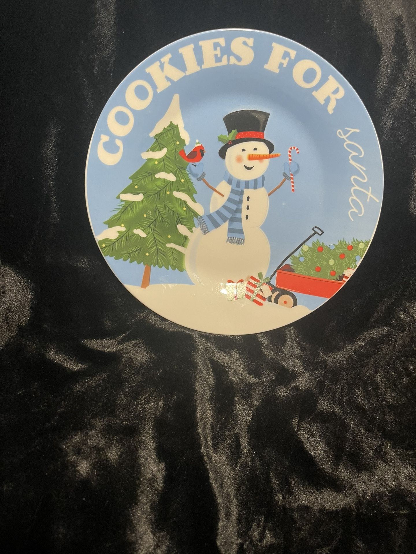 NWT Royal Norfolk 8” Blue Plate Cookies For Santa