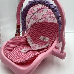 American Girl Bitty Baby Doll Travel Seat Car Seat Carrier Pink Purple Striped