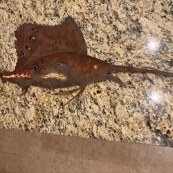 Rustic Metal Sailfish Wall Art