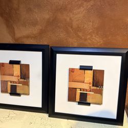 Set of 2 Abstract Framed Art