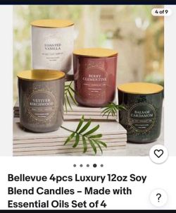 Bellevue Luxury Candle Set Of 4 - Berry, Birchwood, Balsam