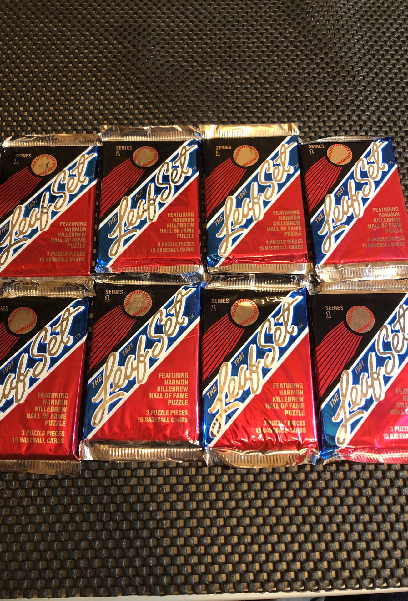 π₯ 1991 Series One Leaf Set MLB Baseball Cards Unopened Set of 8 Packs π₯