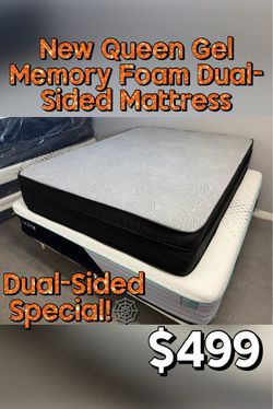 New Queen Gel Memory Foam Dual-Sided Mattress