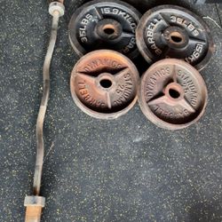 Olympic Weights And Curl Barbell