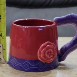 Red And Purple Decorative Coffee/Tea Cup/Mug