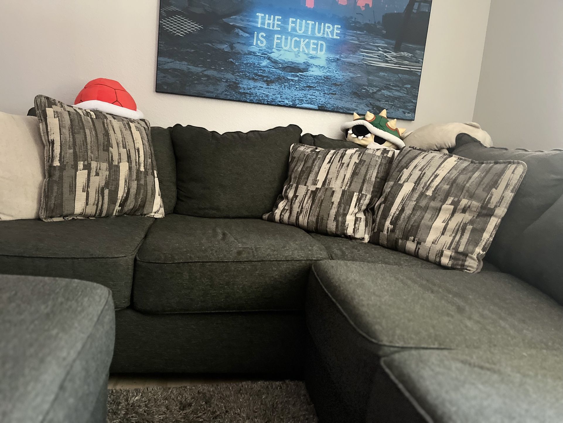 L-Shaped Couch With Ottoman