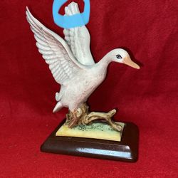 8 Inch x 5 Inch Painted Alabaster Duck Statue Imported From Greece (Slightly Broken Wing) (Read Description)