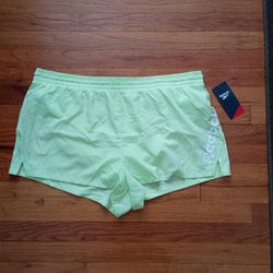 NWT Reebok Shadow Lime Green Women's Winner Relaxed Vector Shorts XXL