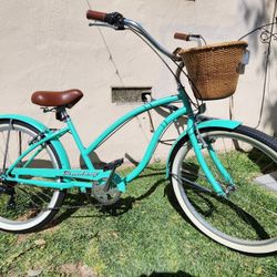 Firmstrong Chief Lady 7-speed beach cruiser bicycle, 26-inch, mint green