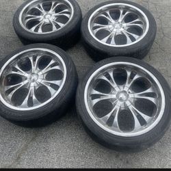 4 - 265/40r22 5x120 5x4.72 5x114.3 5x4.5 Rims Wheels W Tires!!!