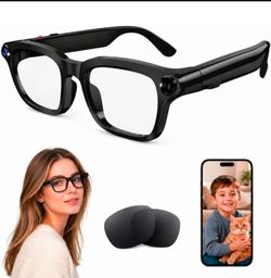 AI Smart Glasses with 8MP Camera, 4K Video, Photo Capture, Real-Time Translation, Recording, AI Assistant, Open-Ear Audio, Bluetooth