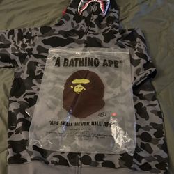 Black and Gray BAPE HOODIE 