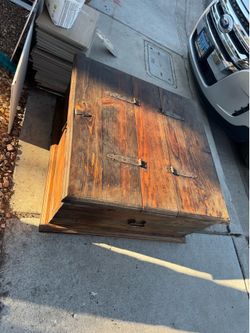 Antique treasure chest coffee table