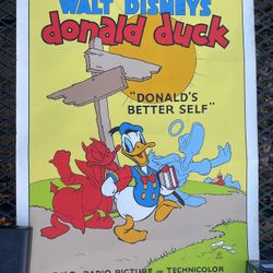 Vintage Mickey Mouse Donald Duck Posters Reprinted In The 80s.