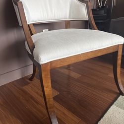 Accent Chair with White Upholstery