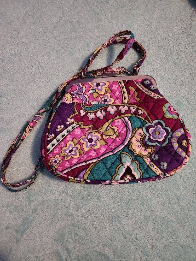 Vera Bradley Mini Frame Kiss Lock Purse – Retired Heather print