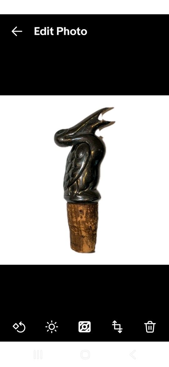 Pelican Bottle Stopper wine Pourer Danish silver plated shaped Art Deck Bird