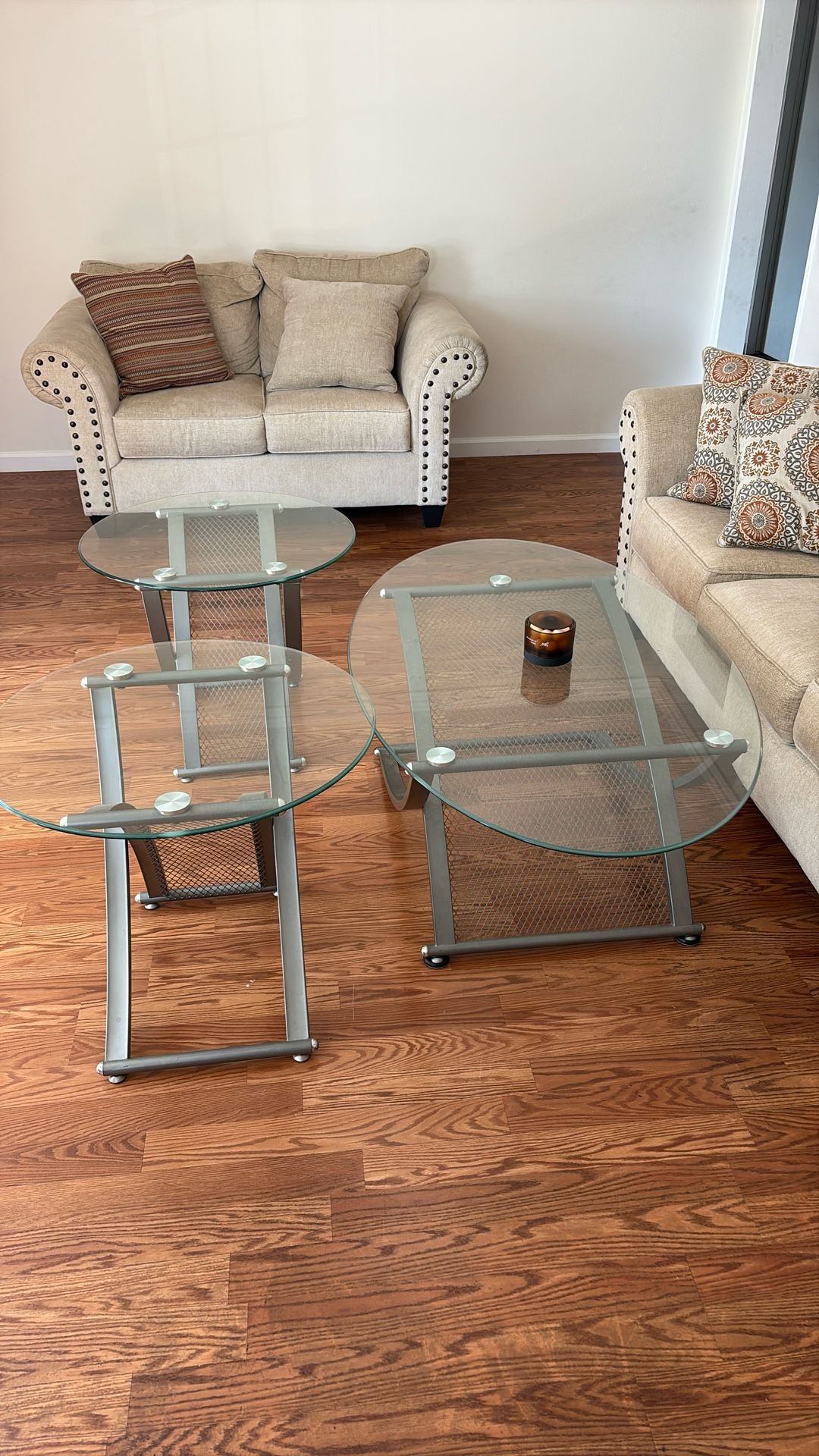 Glass Coffee Table Set