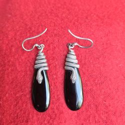 Stirling Siver Snake Earrings