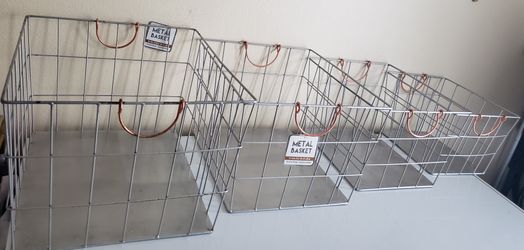 SET OF 4 METAL BASKETS FOR PANTRY/GARAGE ECT...