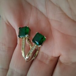 925  Emerald Sterling Silver Earrings