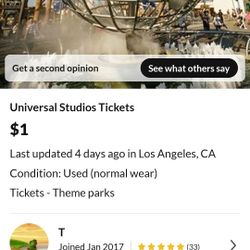 Universal Studios Hollywood - Check Seller