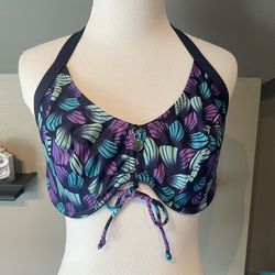 34DD Teal And Purple Bikini Top
