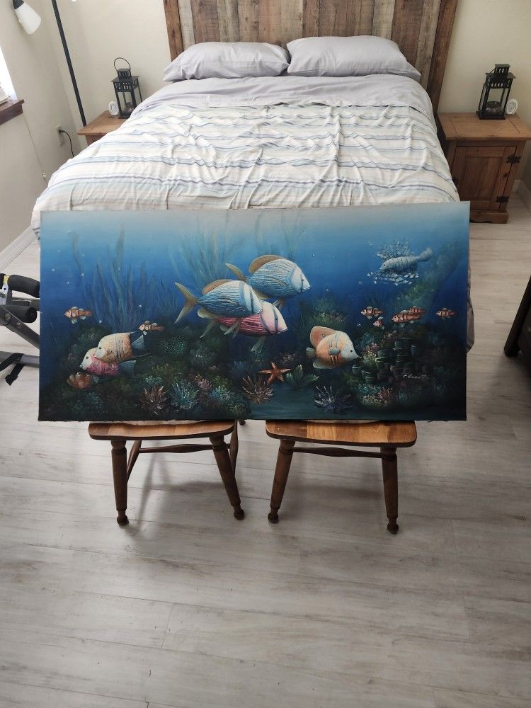Oil Painting Fish In Sea