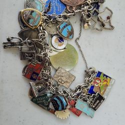 Vintage Bell Sterling Silver Charm Bracelet 