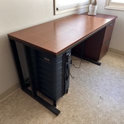 Desk by Crate and Barrel plus 2-drawer File Cabinet