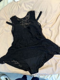 Black lace swim dress