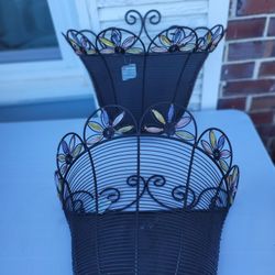 2 New Large  Wire Planters