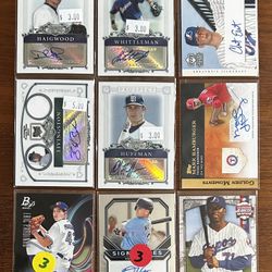 Lot of 9 Baseball Autographed Cards