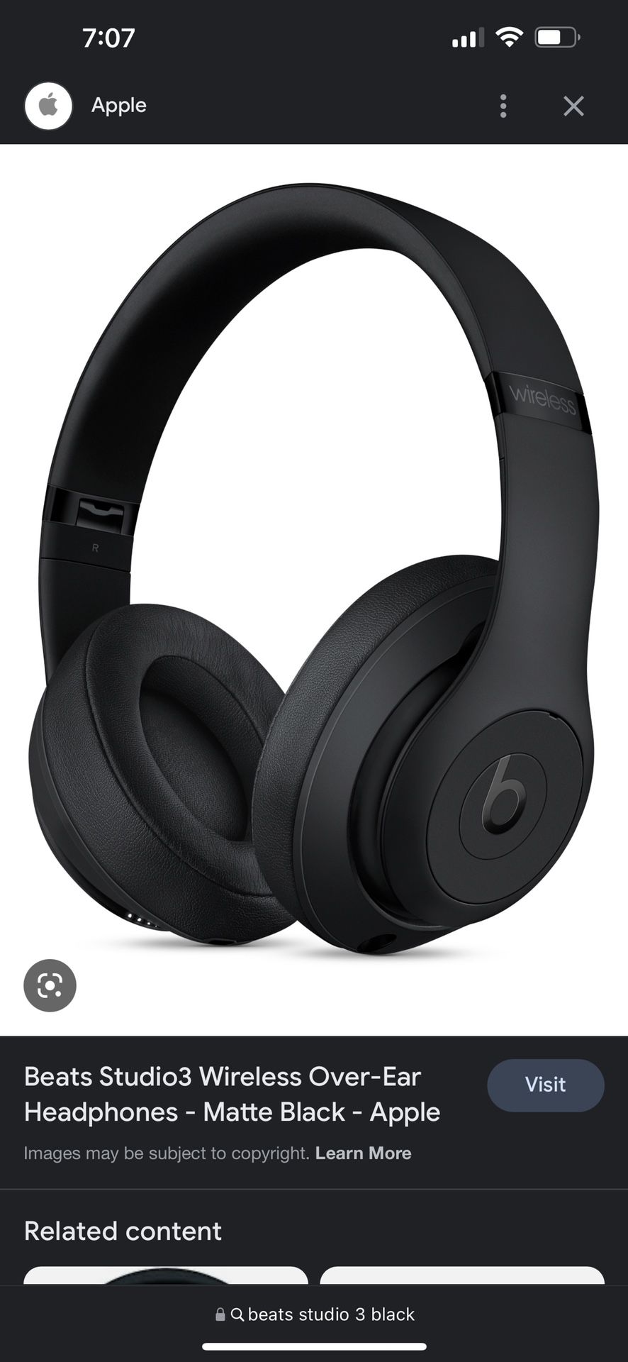 Beats Studio 3 Matte Black